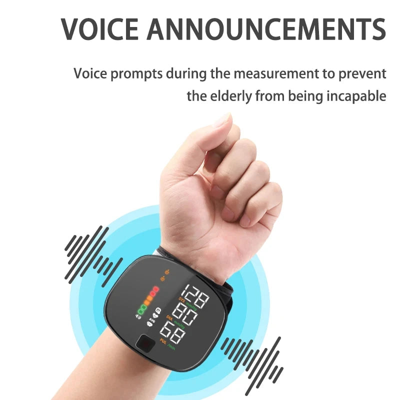 Wrist Type Blood Pressure Monitor LED Display Fast Measurement Digital