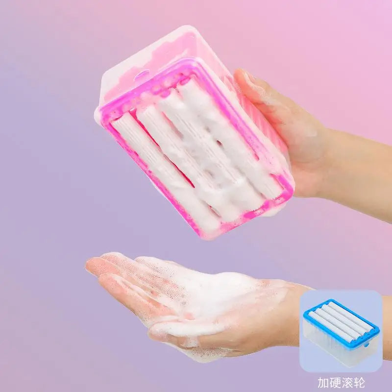 Hands-Free Soap Bubbler & Drain Dish – With Rollers Box