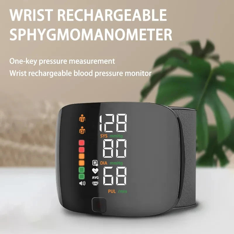 Wrist Type Blood Pressure Monitor LED Display Fast Measurement Digital