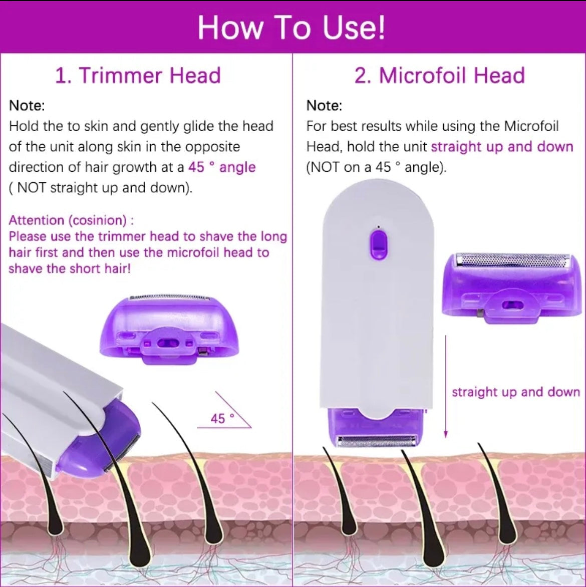 Yes Finishing Touch Hair Remover – Instant & Painless Laser Hair Eraser for Face & Body (Men & Women)"